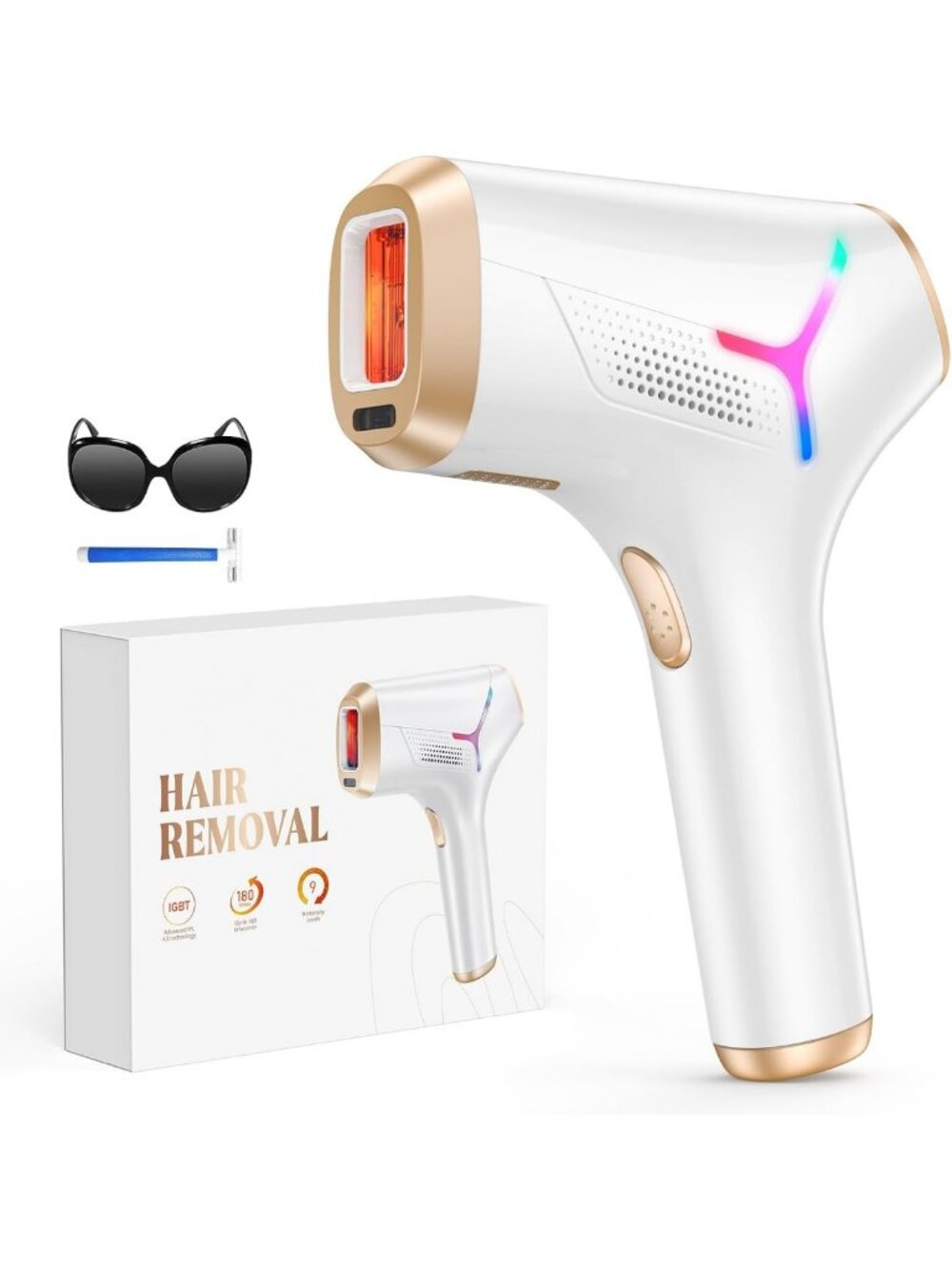 At-Home IPL Laser Hair Removal Device for Men & Women, Fast, Painless, Full Body